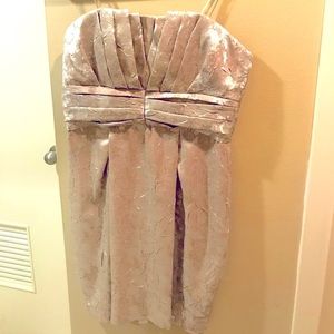 Metallic strapless mini dress